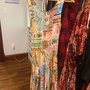 Mix Pattern Midi Dress